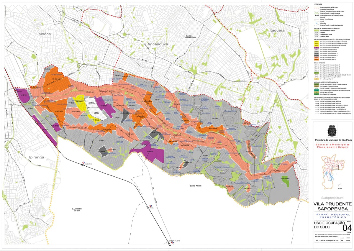 Toprağın Vila Prudente, São Paulo haritası - İşgal