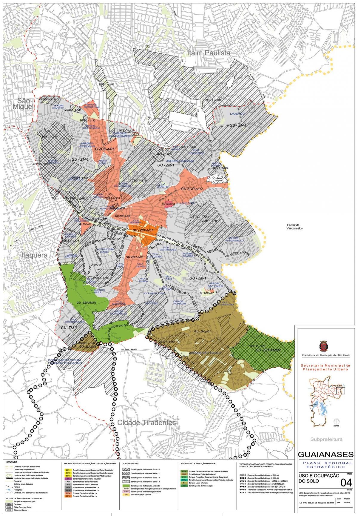 Toprağın Guaianases São Paulo haritası - İşgal