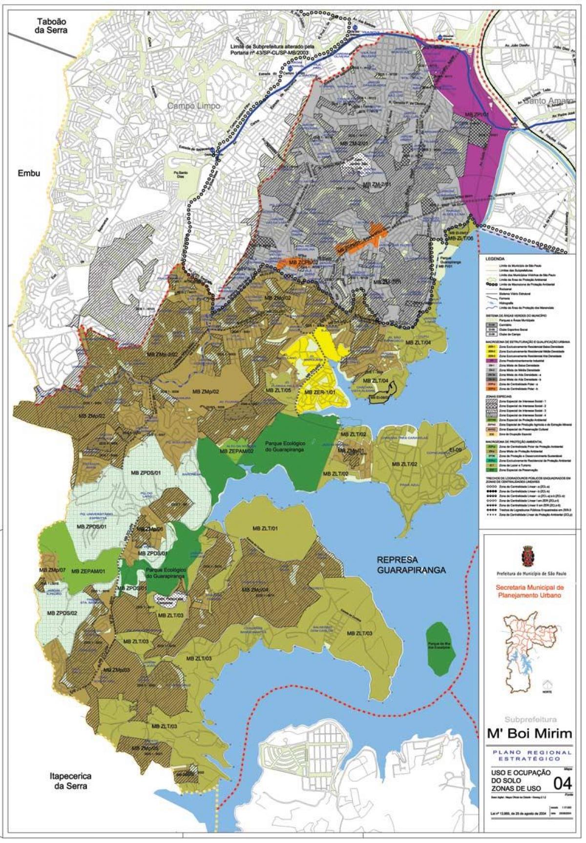 Toprağın M'Boi Mirim, São Paulo haritası - İşgal