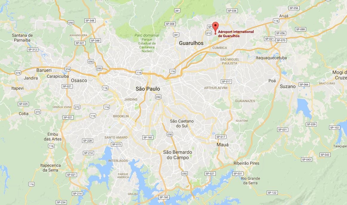 Uluslararası Havaalanı haritası Guarulhos