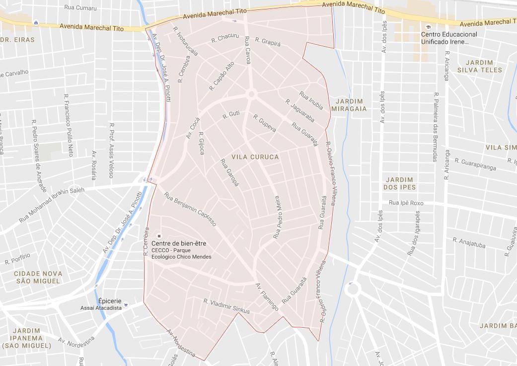Vila Curuçá São Paulo haritası