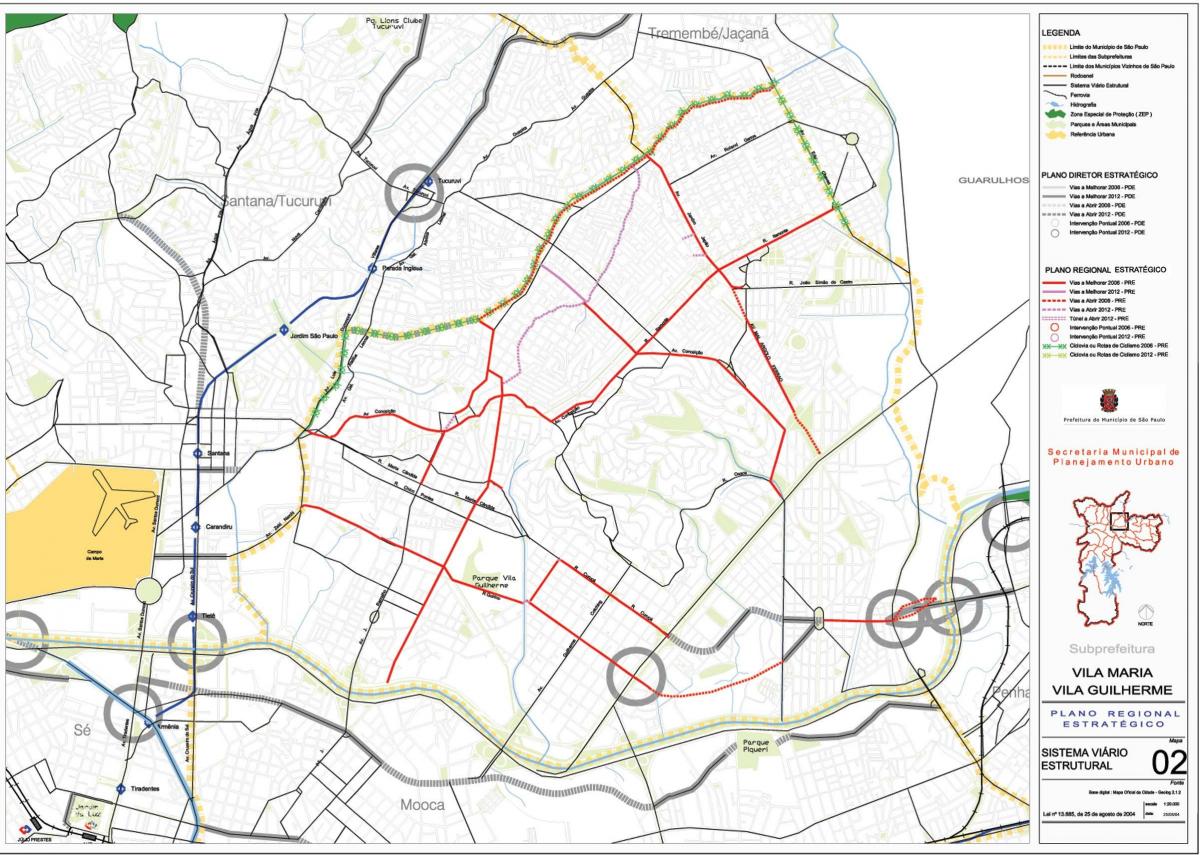 Vila haritası Maria São Paulo - Yollar