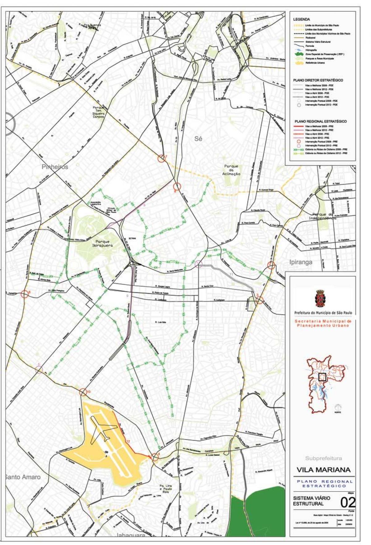 Vila haritası Mariana, São Paulo - Yollar