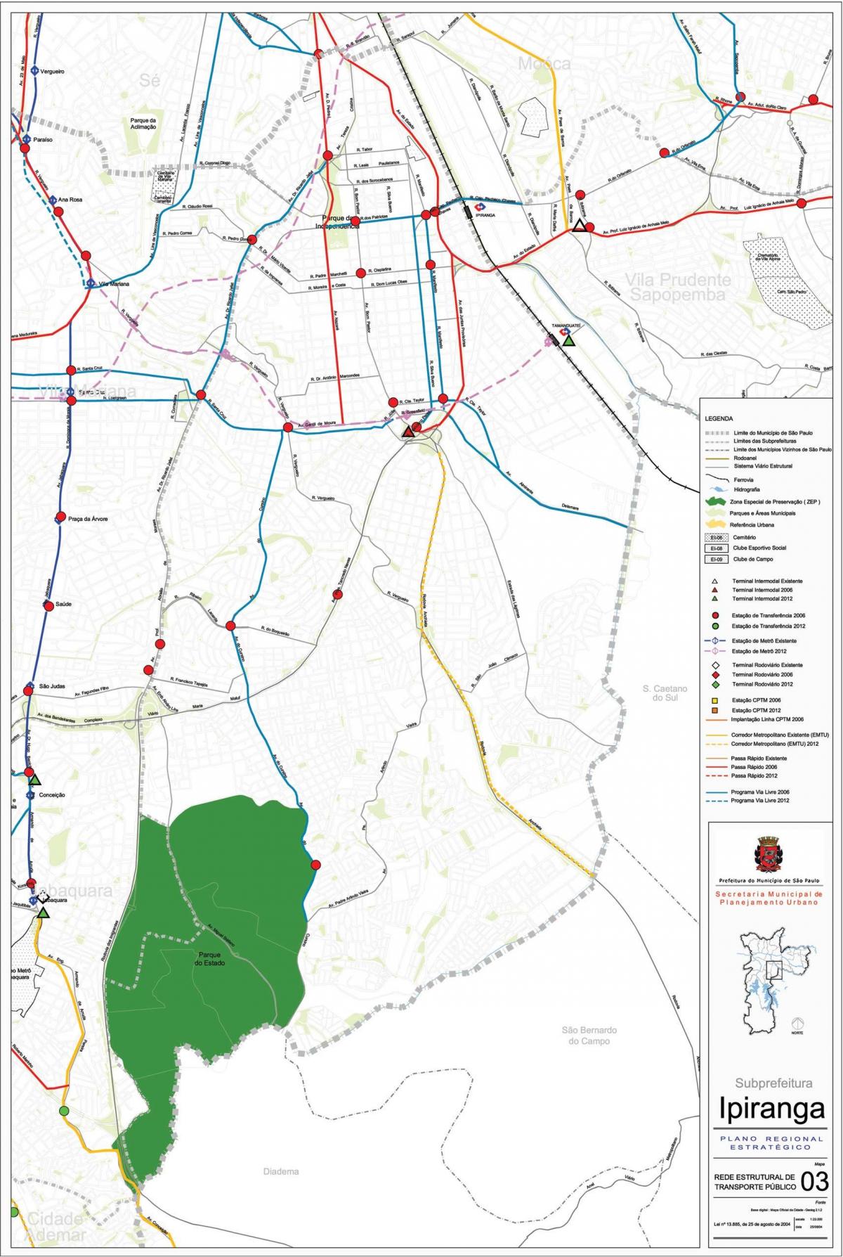 Ipiranga harita São Paulo - Toplu taşıma