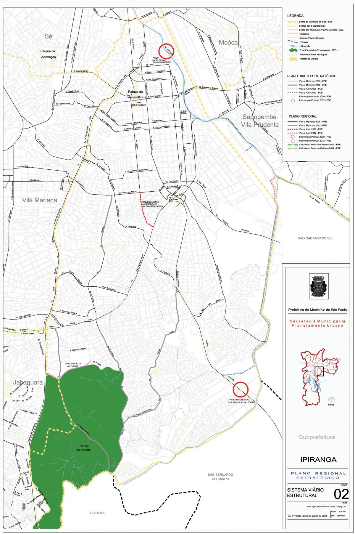 Ipiranga harita São Paulo - Yollar