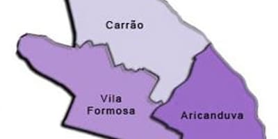 Vilayetin Aricanduva haritası-Vila Formosa alt