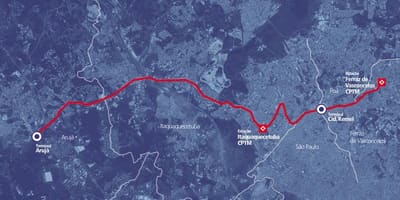 Corredor haritası BRT Bernabeu Perimetral Alto Tietê