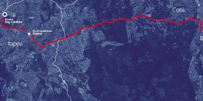 Corredor BRT Bernabeu İtapevi haritası-Cotia