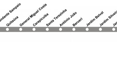 Elmas 10 CPTM São Paulo haritası - Line - 
