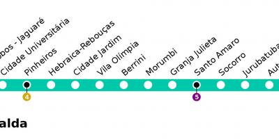 Esmeralde 9 CPTM São Paulo haritası - Line - 