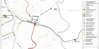 Guaianases haritası São Paulo - Toplu taşıma