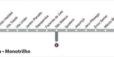Gümüş 15 São Paulo metro haritası - Line - 