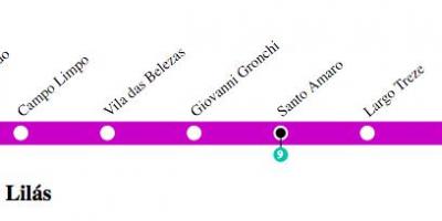 Leylak 5 São Paulo metro haritası - Line - 