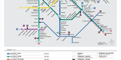 CPTM metro ulaşım São Paulo haritası - EMTU/SP - -
