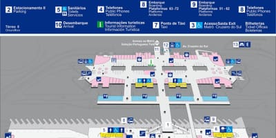 Otobüs harita terminal Tietê - üst kat