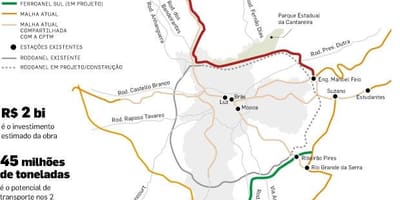 São Paulo Ferroanel haritası