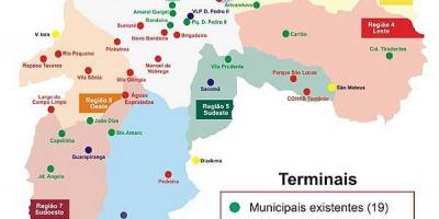 São Paulo terminalleri harita otobüs