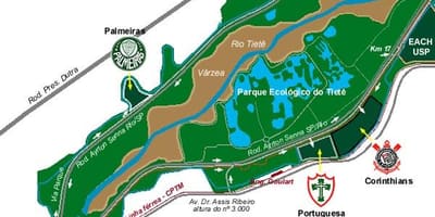 Tiete Ekolojik Parkı haritası