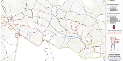 Vila haritası Prudente, São Paulo - Yollar